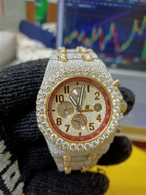 fake iced out watches|moissanite iced out watches.